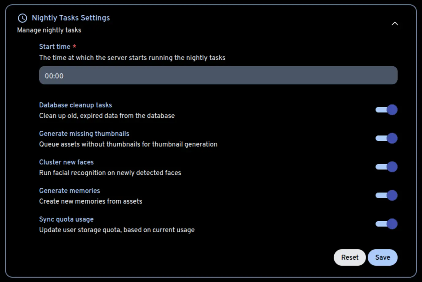 Admin nightly tasks